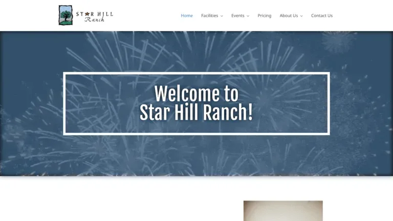 Star Hill Ranch website featuring Texas Hill Country wedding venue.