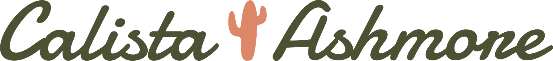 Calista Ashmore wordmark logo with cactus icon.
